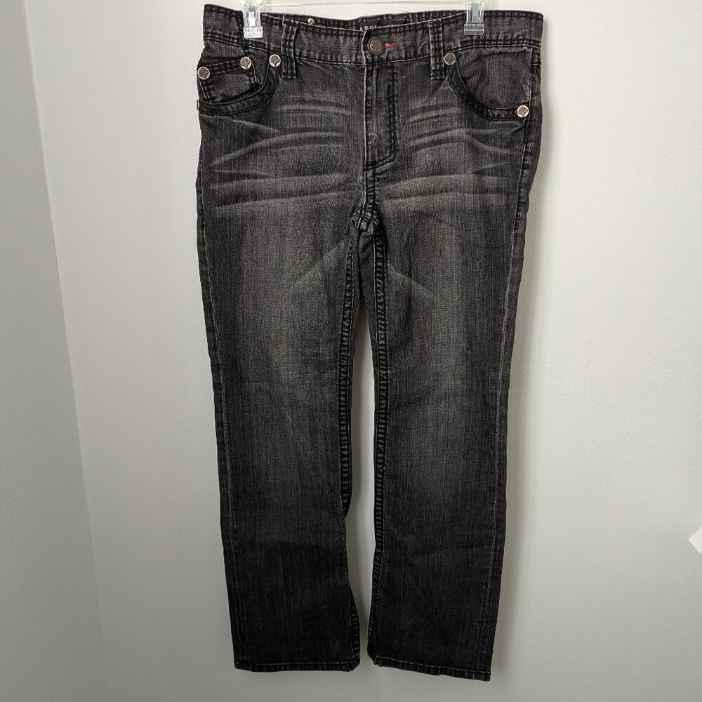 Affliction Los Angeles "Cooper" Relaxed Boot Cut Black Jeans, 38x34